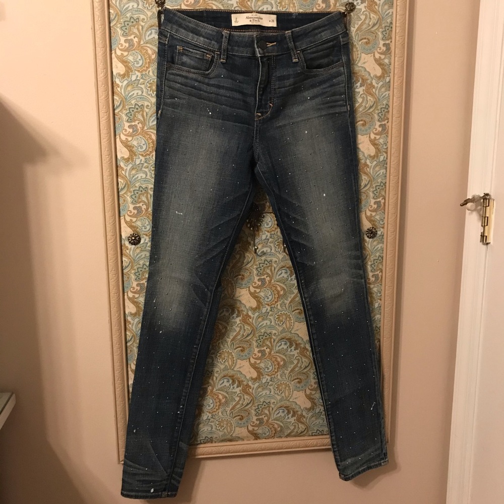 Abercrombie Jeans with Studs and Paint Splatter